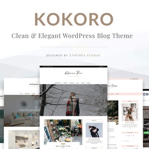Kokoro A Beautiful Blog & Shop WordPress theme. Travel Lifestyle Photography Feminine Wordpress Theme Fashion WordPress Template image 1
