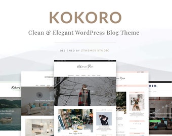 Kokoro - Un hermoso tema de WordPress para blogs y tiendas. Viajes, estilo de vida, fotografía, temas femeninos y plantillas de WordPress para moda.