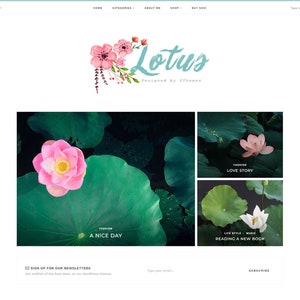 Lotus - Blog und Shop WordPress Theme - Responsives WordPress Blog Theme - WordPress Theme - Elegantes, einfaches, sauberes WordPress Theme