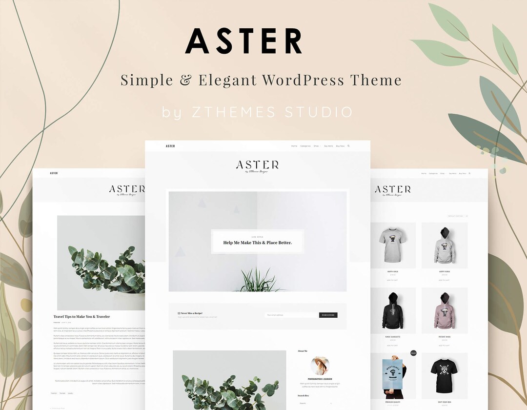The Aster - A Beatiful Blog Theme -wordpress Template- Feminine ...