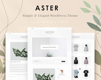 The Aster - A Beatiful Blog Theme -Wordpress template- Feminine wordpress theme - Responsive WordPress Theme - Fashion template