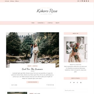 Kokoro A Beautiful Blog & Shop WordPress theme. Travel Lifestyle Photography Feminine Wordpress Theme Fashion WordPress Template image 5