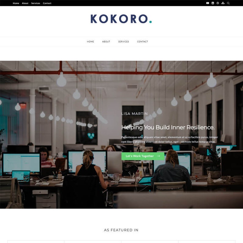 Kokoro A Beautiful Blog & Shop WordPress theme. Travel Lifestyle Photography Feminine Wordpress Theme Fashion WordPress Template imagem 4