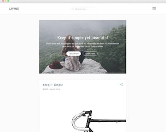 Living - Simple & Elegant Blog - A Beatiful Blog Theme -Wordpress template- Feminine wordpress theme - Responsive WordPress Theme