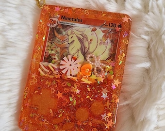 Portachiavi Pokemon Resin Shaker Charm Card Ninetales