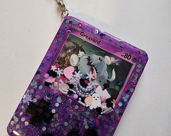 Portachiavi Pokemon Resin Shaker Charm Card Greavard
