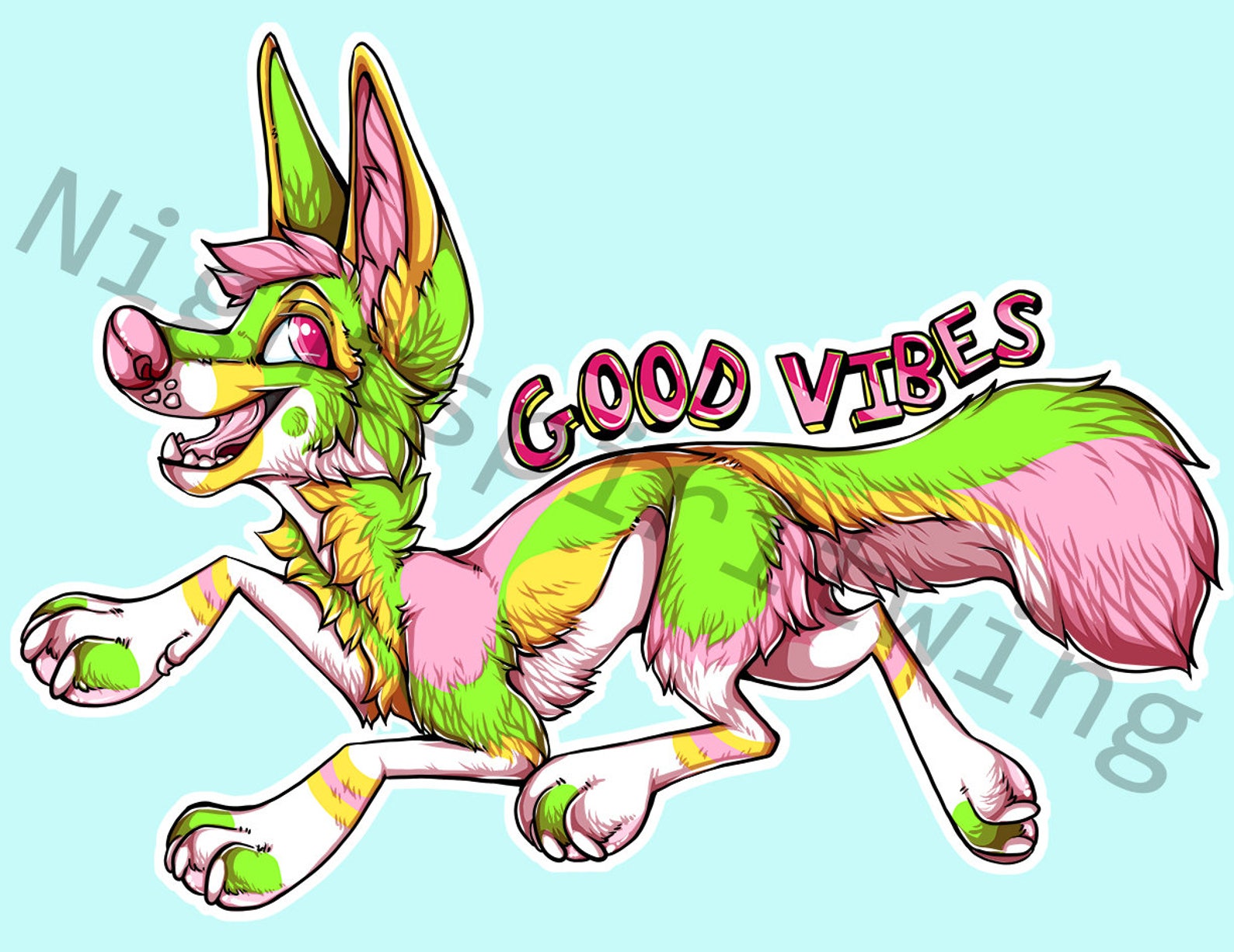 Good Vibes Dog Furry Vinyl Sticker Etsy Sweden