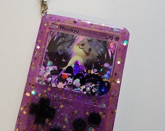Portachiavi Pokemon Resin Shaker Charm Card Mimikyu