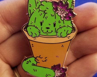 Spilla a forma di gatto cactus