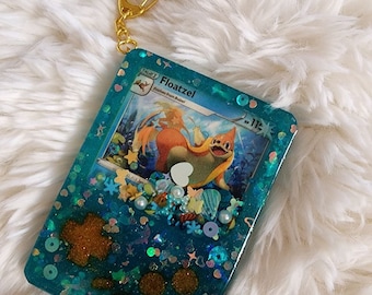 Portachiavi Pokemon Resin Shaker Charm Card floatzel