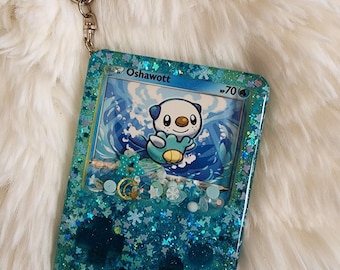 Portachiavi Pokemon Resin Shaker Charm Card Oshawatt