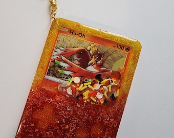 Portachiavi Pokemon Resin Shaker Charm Card Ho-oh