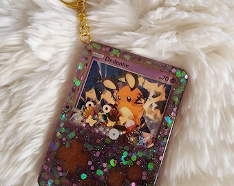 Portachiavi Pokemon Resin Shaker Charm Card Dedenne