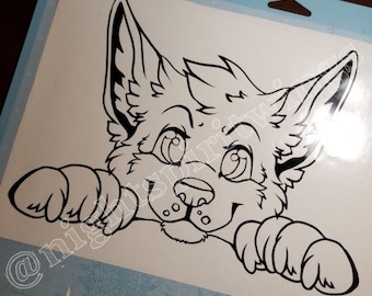 Graziosa decalcomania in vinile animale sbirciante