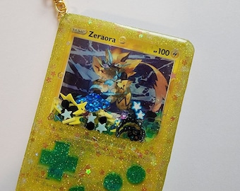 Portachiavi Pokemon Resin Shaker Charm Card Zeraora