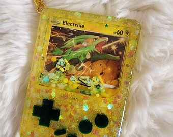 Portachiavi Pokemon Resin Shaker Charm Card Electrike