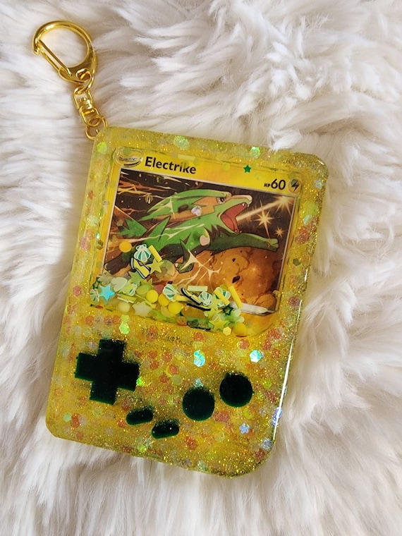 Pokemon Resin Shaker Charm keychain Card Electrike Pokemon Resin Shaker Charm keychain Card Electrike