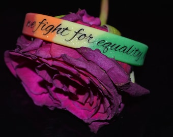 Rainbow wristband | Glitter bracelet | LGBTQ+ gay pride gifts | Rainbow equality bracelet | LGBT bracelet | Equality gifts | Unisex gifts |