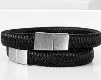 Personalised Fingerprint Leather Bracelet