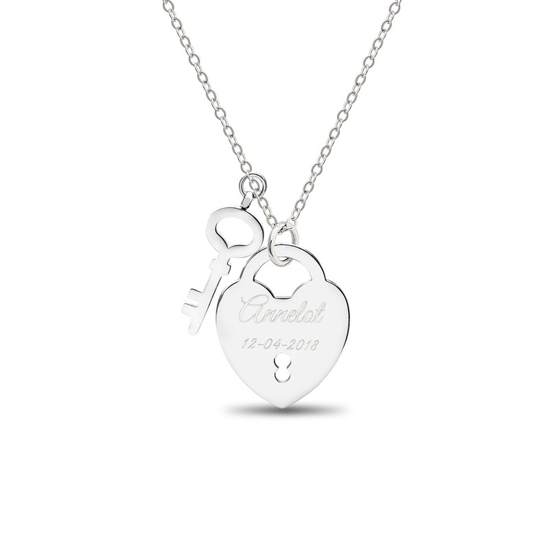 Personalised Padlock Necklace Engraved Love Lock Necklace Etsy