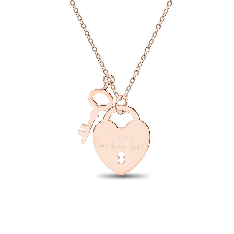 Personalised Padlock Necklace Engraved Love Lock Necklace Etsy