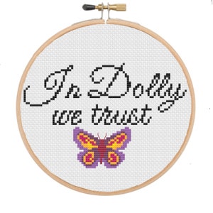 In Dolly we trust cross-stitch pattern