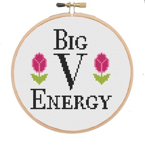 Big V Energy cross-stitch pattern