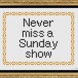 Nunca perca. Sunday Show--Padrão de ponto cruz Phish