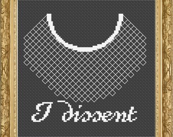100% proceeds to Planned Parenthood--I dissent cross-stitch pattern