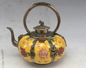 antique copper pots flagon copper clad porcelain pot of wine melon Leng Home Furnishing living room decoration decoratio
