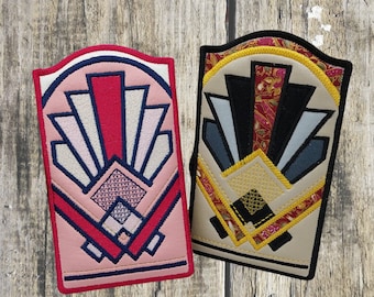 ITH Beutel für Handy, Art-Deco-Sonnenbrillen-Etui für ITH-Stickmaschinen-Designs, In The Hoop Brillenetui, Handy-Hülle gestickte Dateien