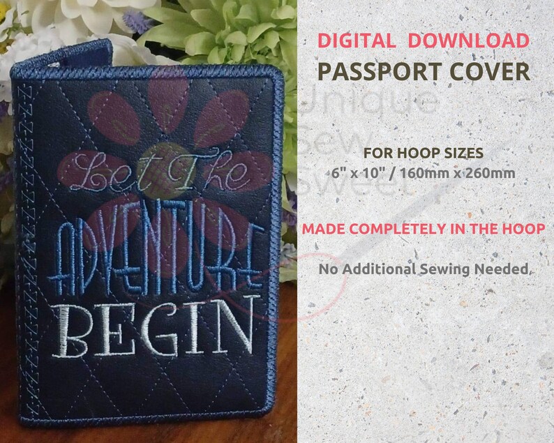 ITH Passport Cover Embroidery Machine Designs for Travelling Etsy