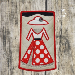 ITH Glasses Phone Case Dress and Hat Applique Design, Machine Embroidery Pouch, Embroidery Machine In The Hoop Design, 5x7 Hoop, Spectacles