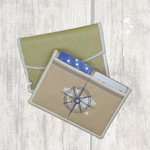 Porta-moedas ITH, Desenhos de máquina de bordar para presentes de cartão de viajante, Porta-passaporte ITH de bordado à máquina, Acessórios de viagem, Arquivo ITH
