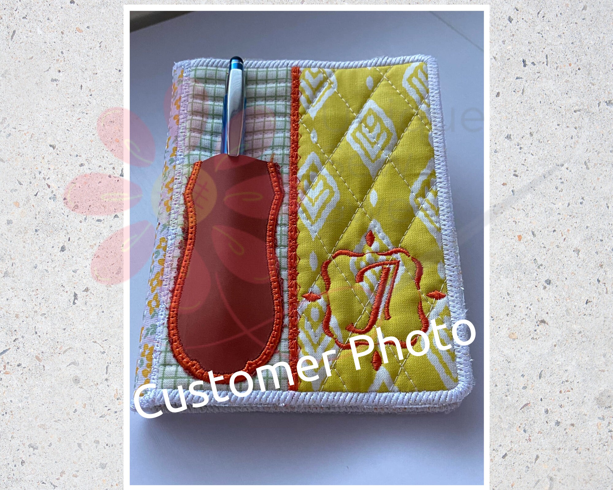 ITH A6 Notebook Cover Monogram Machine Embroidery File Gift Etsy