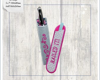 ITH Nail File Holder, Pen Pouch, Handbag Gift for Women, Pen Stationery Gift, Embroidery Machine, Embroidery Design File, ITH Project, Easy