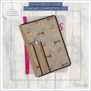 ITH Composition Notebook Cover, Machine Embroidery File, Embroidery Machine Book Cover, In The Hoop Designs, In The Hoop Notebook Cover Easy