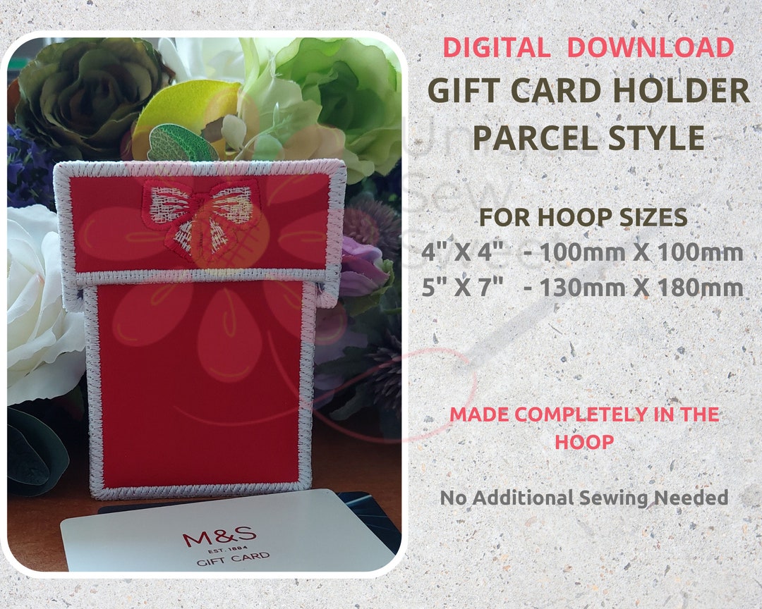 Gift Card Holder, ITH Designs File for Embroidery Machine, in the Hoop