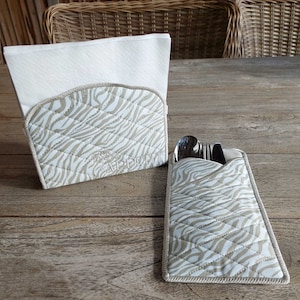 ITH Serviettenhalter, Besteck Tasche, Maschinenstickerei, In the Hoop Dateien, Muster, Tischwäsche, Geschenkidee