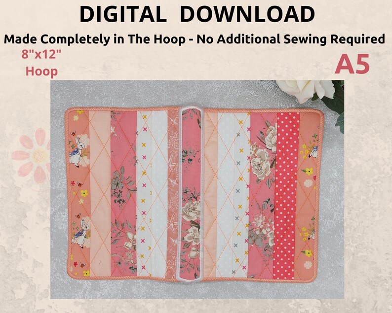 ITH Notebook Cover A5 Embroidery Machine Design in the Hoop Etsy