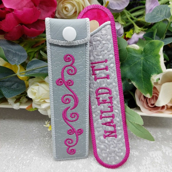 ITH Nail File Holder, Pen Pouch, Handbag Gift for Women, Pen Stationery Gift, Embroidery Machine, Embroidery Design File, ITH Project, Easy