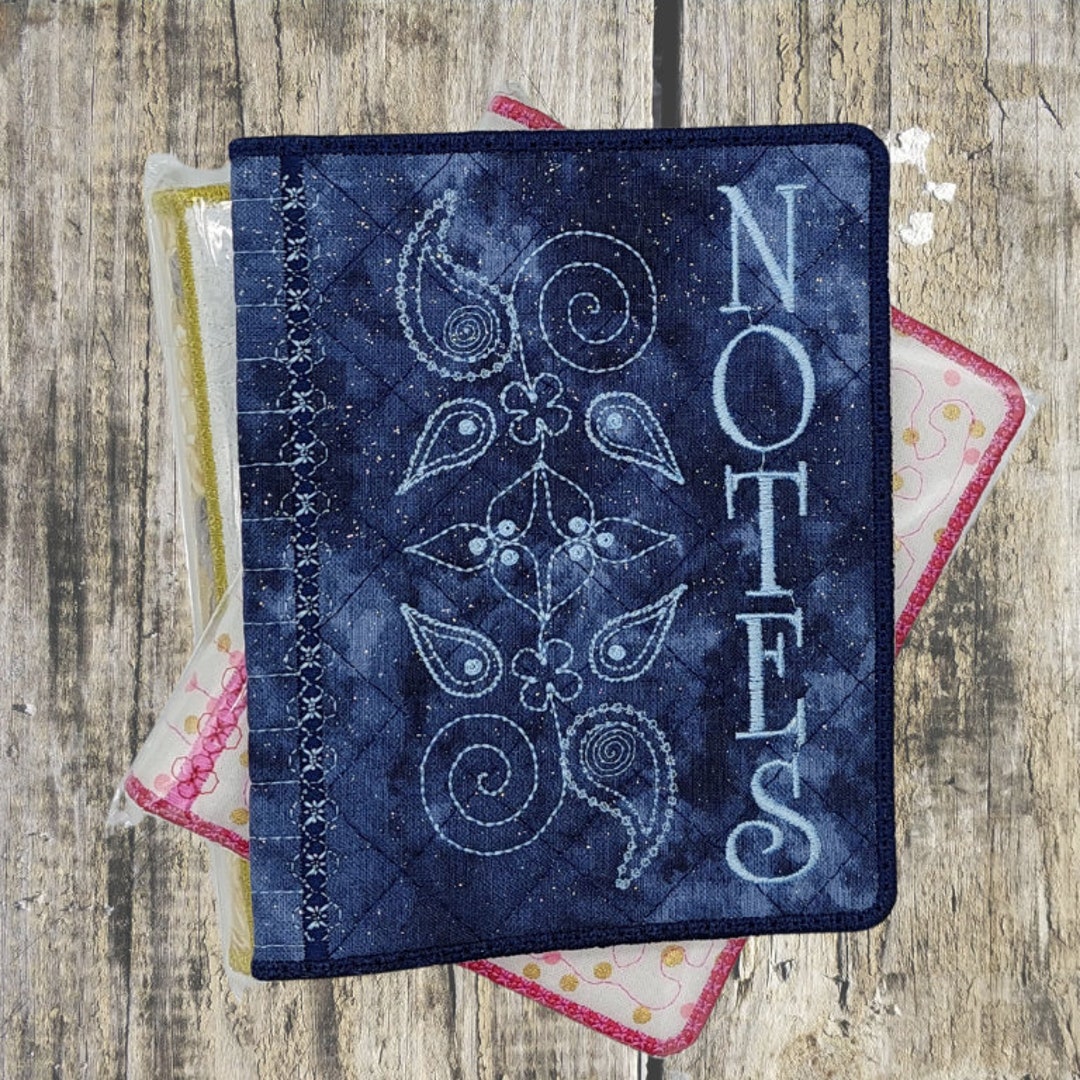 Notebook Cover A6 ITH, Machine Embroidery, Notebook Cover, Embroidery