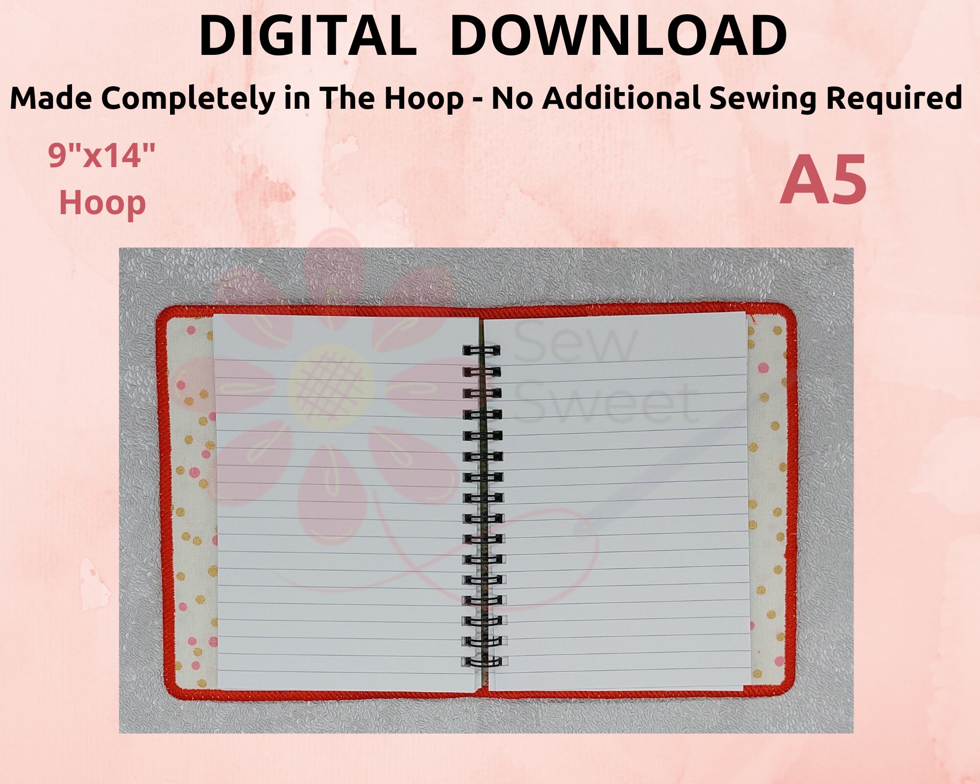 ITH Notebook Cover A5 Machine Embroidery Notebook Cover Etsy UK