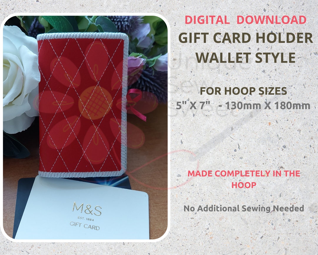Gift Card Holder ITH Designs File for Embroidery Machine in Etsy