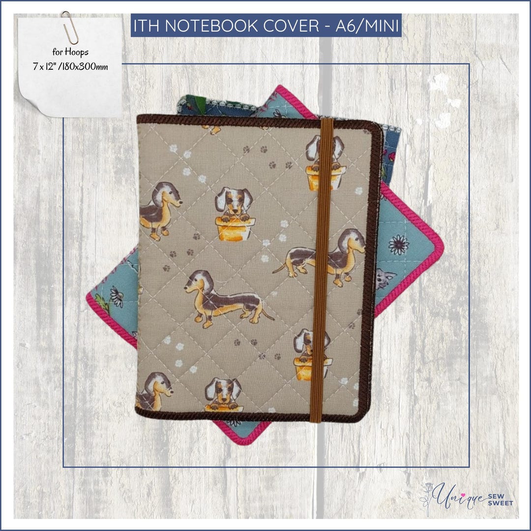 ITH Notebook Cover A6, Machine Embroidery, Notebook Cover, Embroidery ...