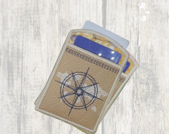 ITH Card Holder, Travel Designs, File for Embroidery Machine, In The Hoop, Map, Contact Card Holder for Machine Embroidery Pattern for Women