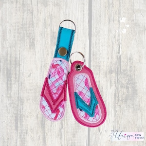 ITH, Key Fob, Flip Flop, Bag Charm, Quick Gift, Embroidery Machine, File, Set, Holiday Designs, Pouch, In The Hoop, Easy, Quick Stitchout,