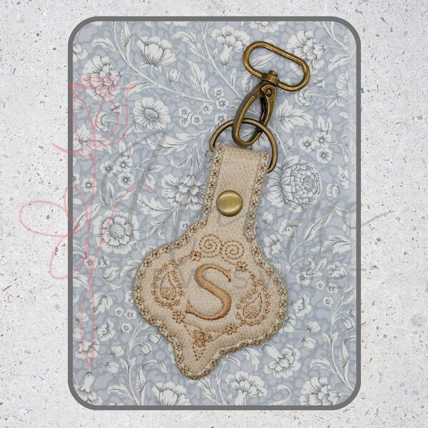 ITH, Key Fob, Paisley, Bag Charm, Quick Gift Bag, Embroidery Machine, Set, Monogram Designs, Pouch, In The Hoop, Easy, Quick Stitchout, 5x7