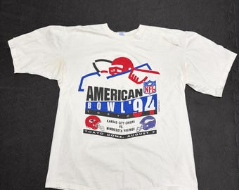 VINTAGE 1994 NFL American Bowl Promo Tee T Shirt
