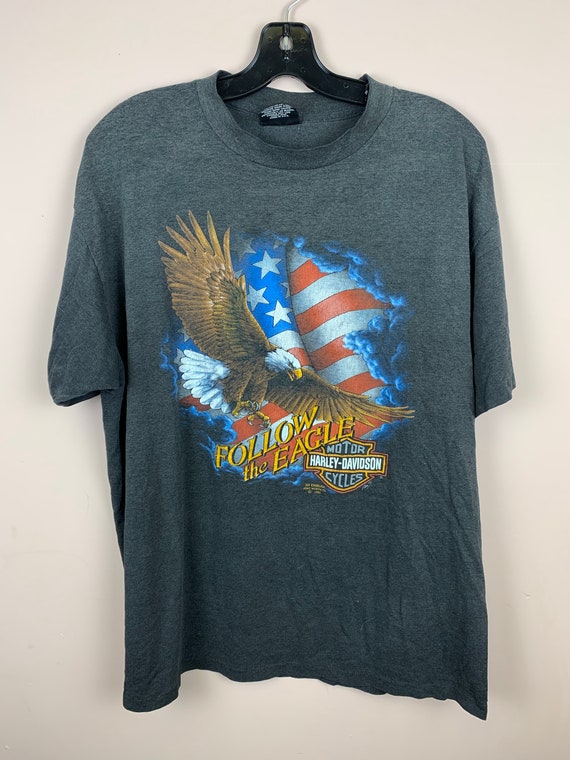 VINTAGE 1991 Harley 3D Emblem T Shirt